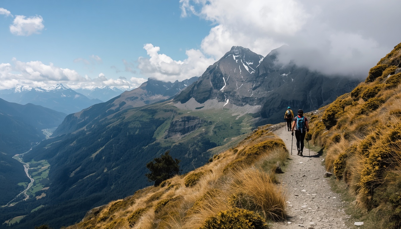 Ghimnaxxttghakeu alpine active recreation route in New Zealand